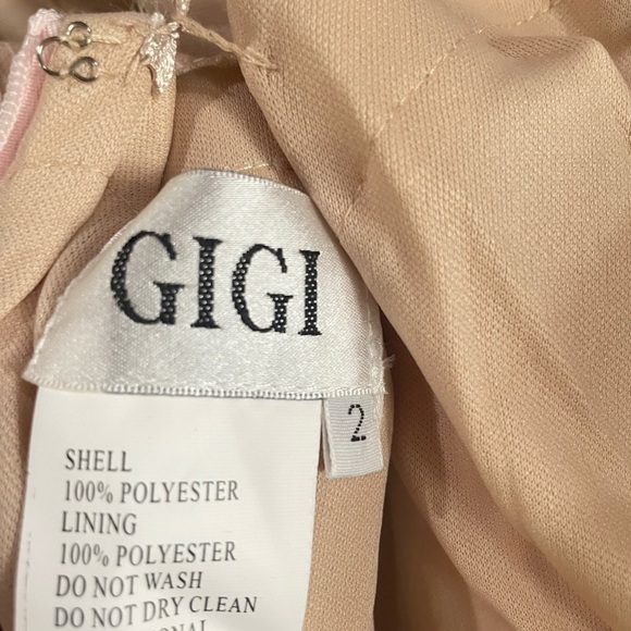 GIGI by LA FEMME Light Pink Strapless Sweetheart Corset Sheer Gown - Picture 4 of 17